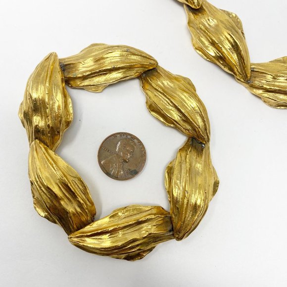 535 Vintage designer Yves Saint Laurent Rive Gauche gold tone necklace bracelet - Picture 5 of 10
